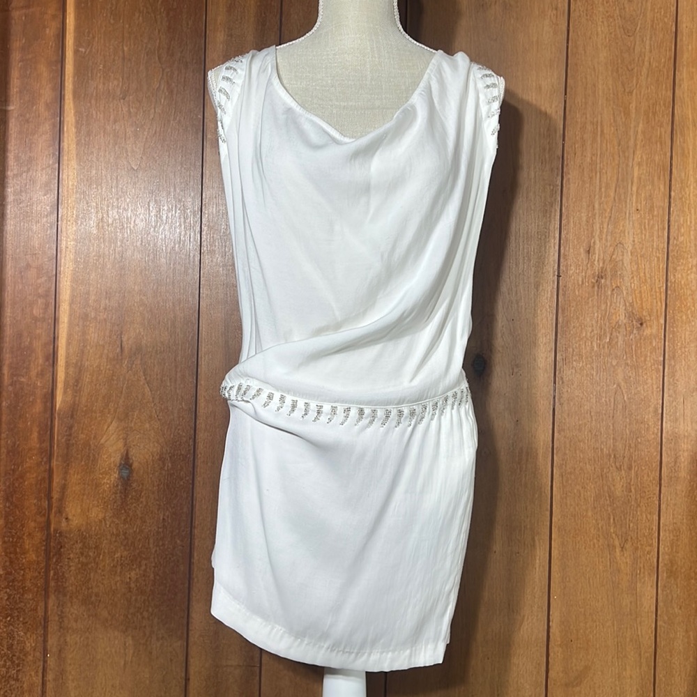 Nikibiki White Mini Dress with Silver Details
